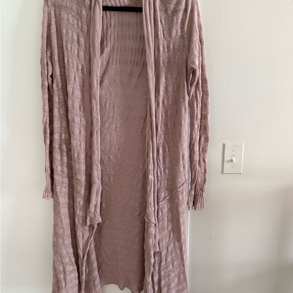 Free People Mauve Long Cardigan